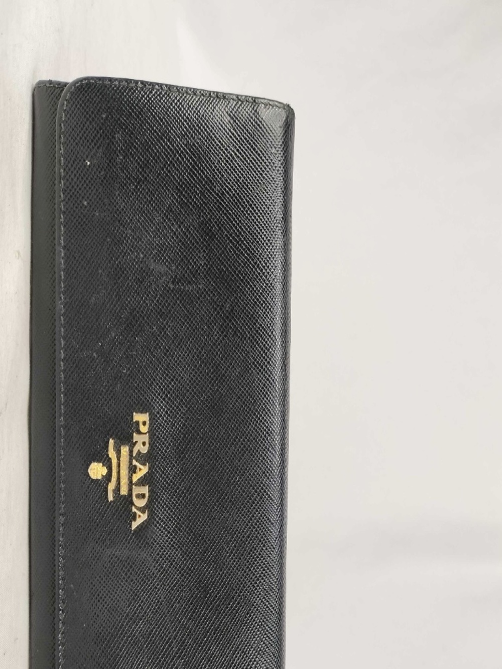 Prada Black Saffiano Leather Continental Wallet Gold Hardware